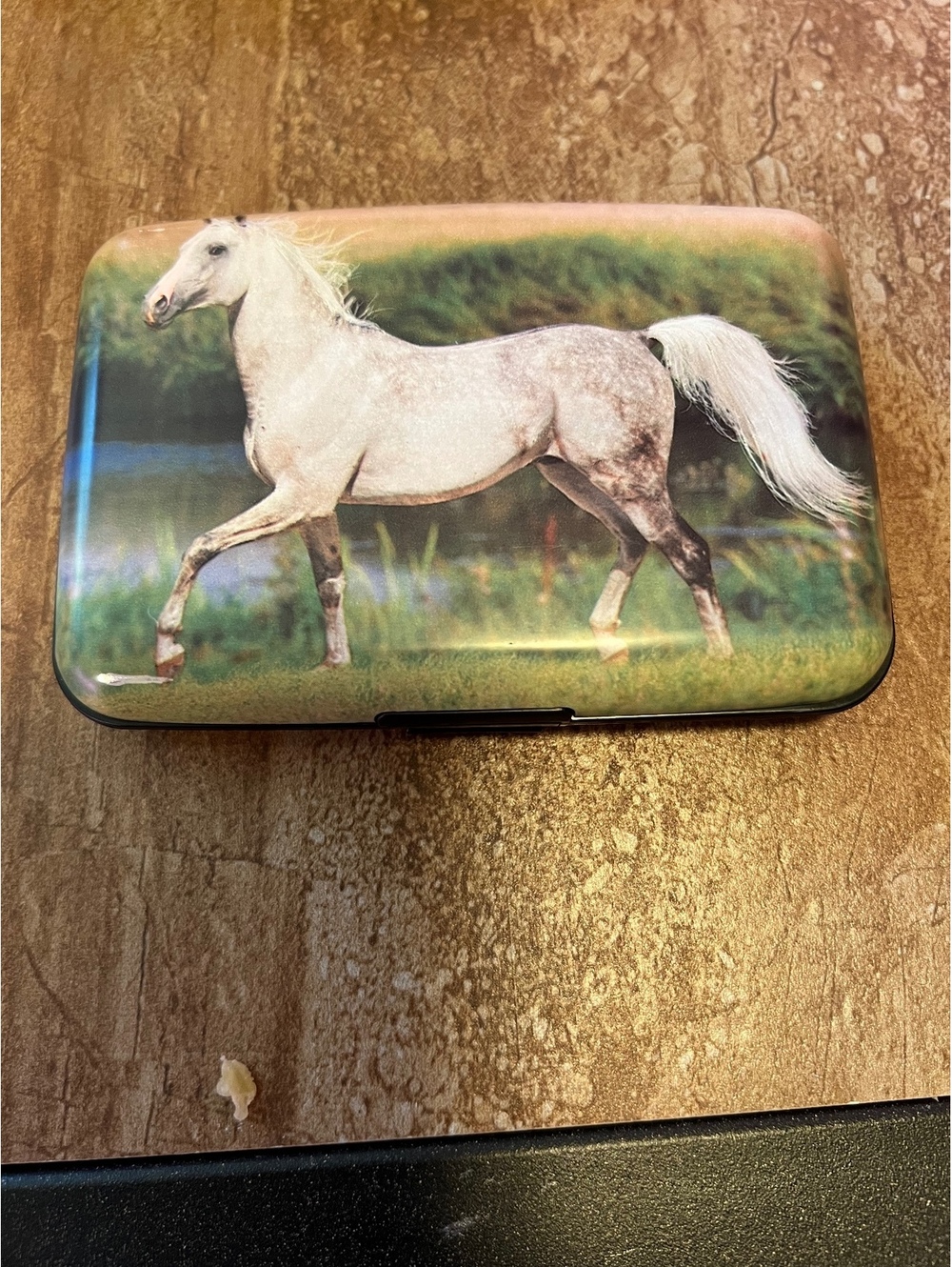 Armored Wallet with Arabian White Horse Design